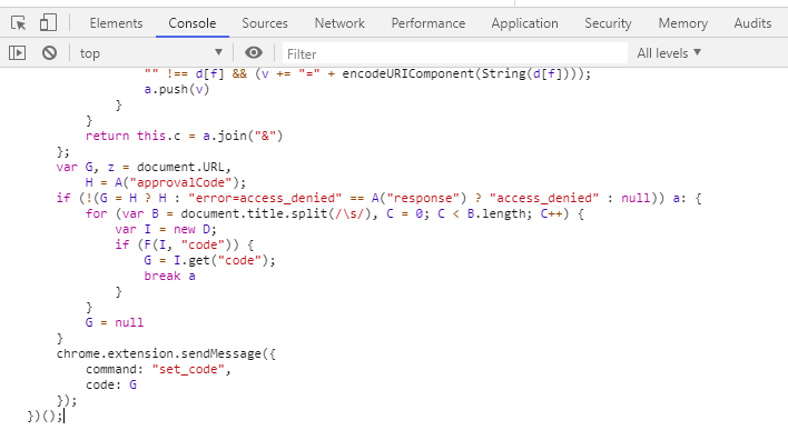 Pasted JavaScript in Chome DevTools