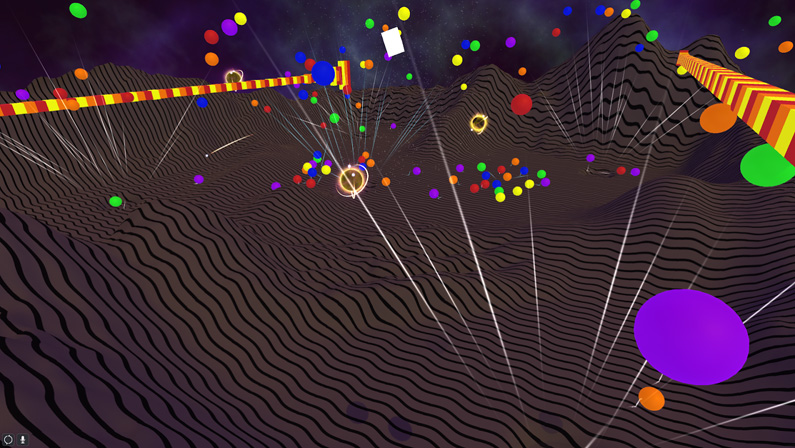 Visualiser balls flying