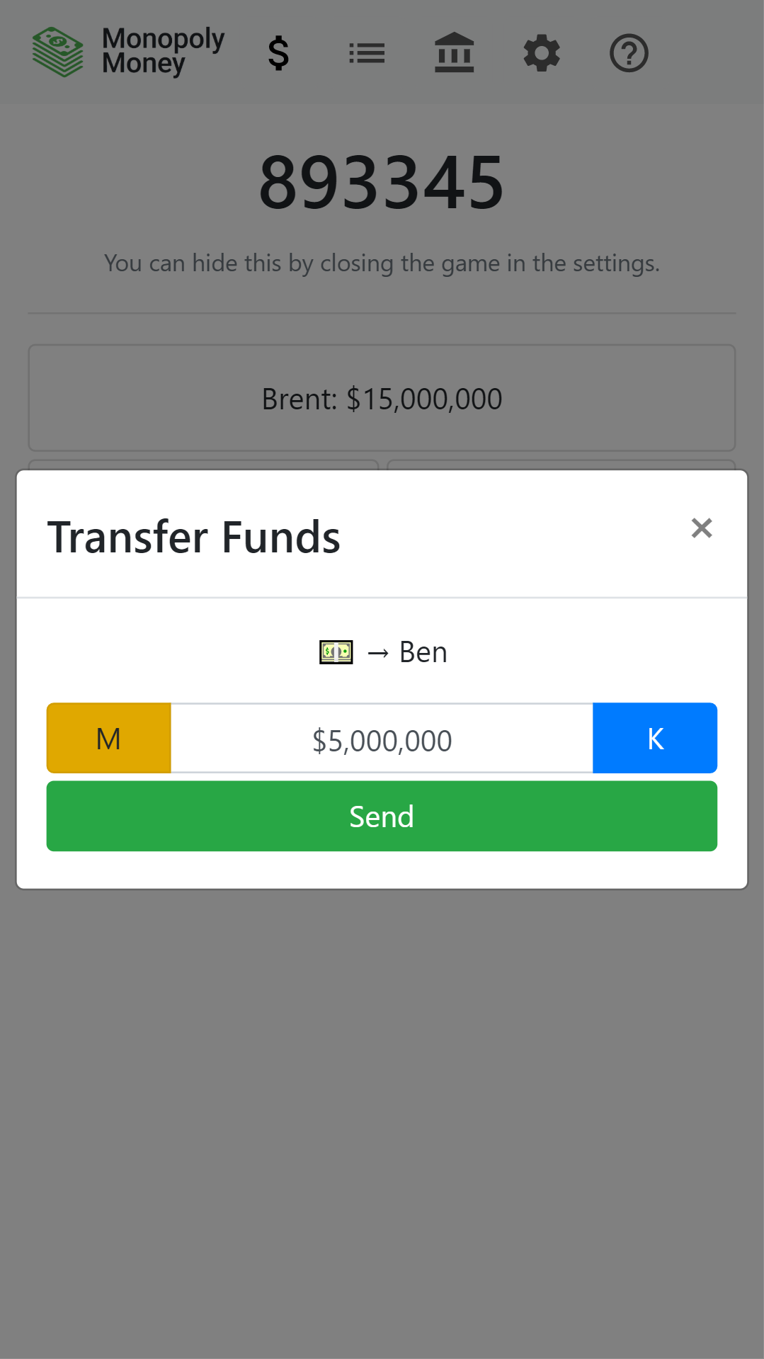 Transfering funds