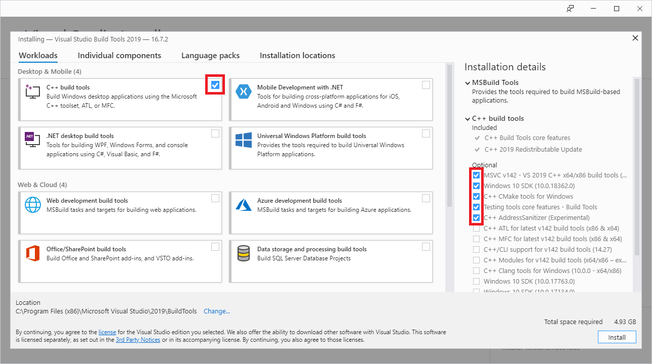 Visual Studio Build Tools Install